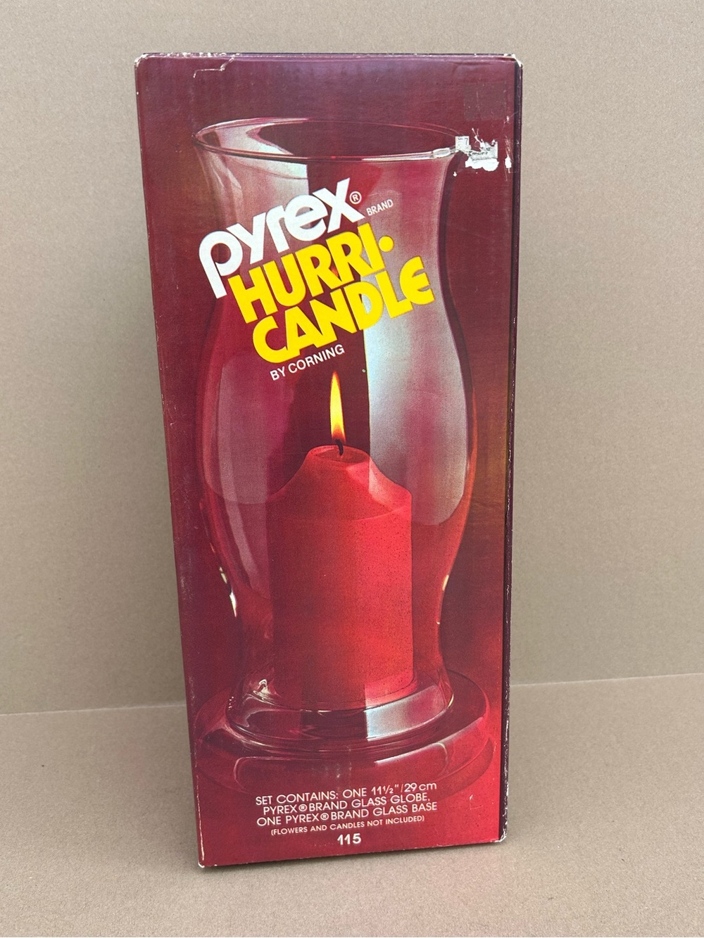Vintage Pyrex Hurri-candle by Corning Glass Candle Holder Clear Collectible